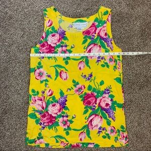 Adrienne Vittadini 100% Silk Yellow Floral Tank